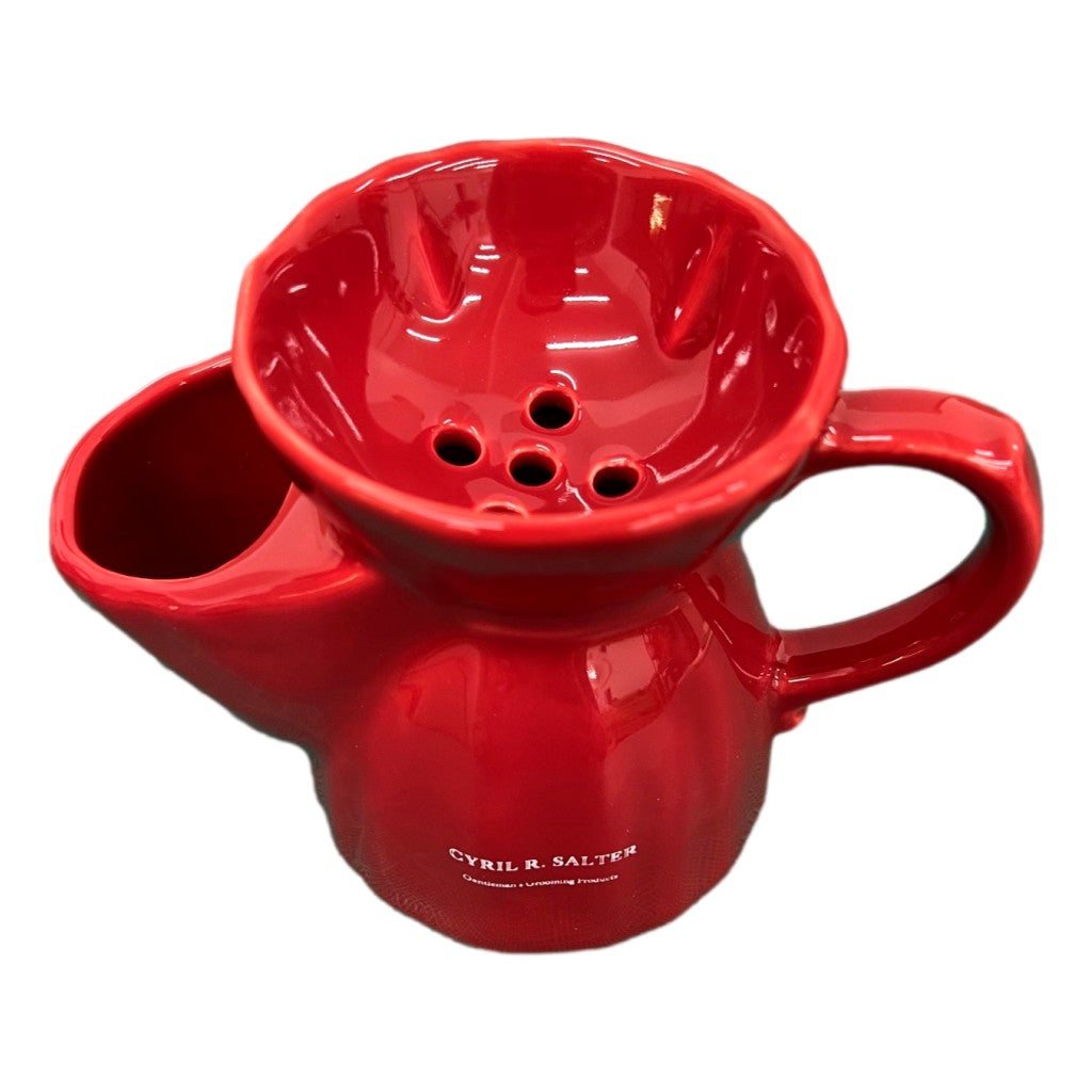 Cyril R. Salter Red Traditional Shaving Scuttle