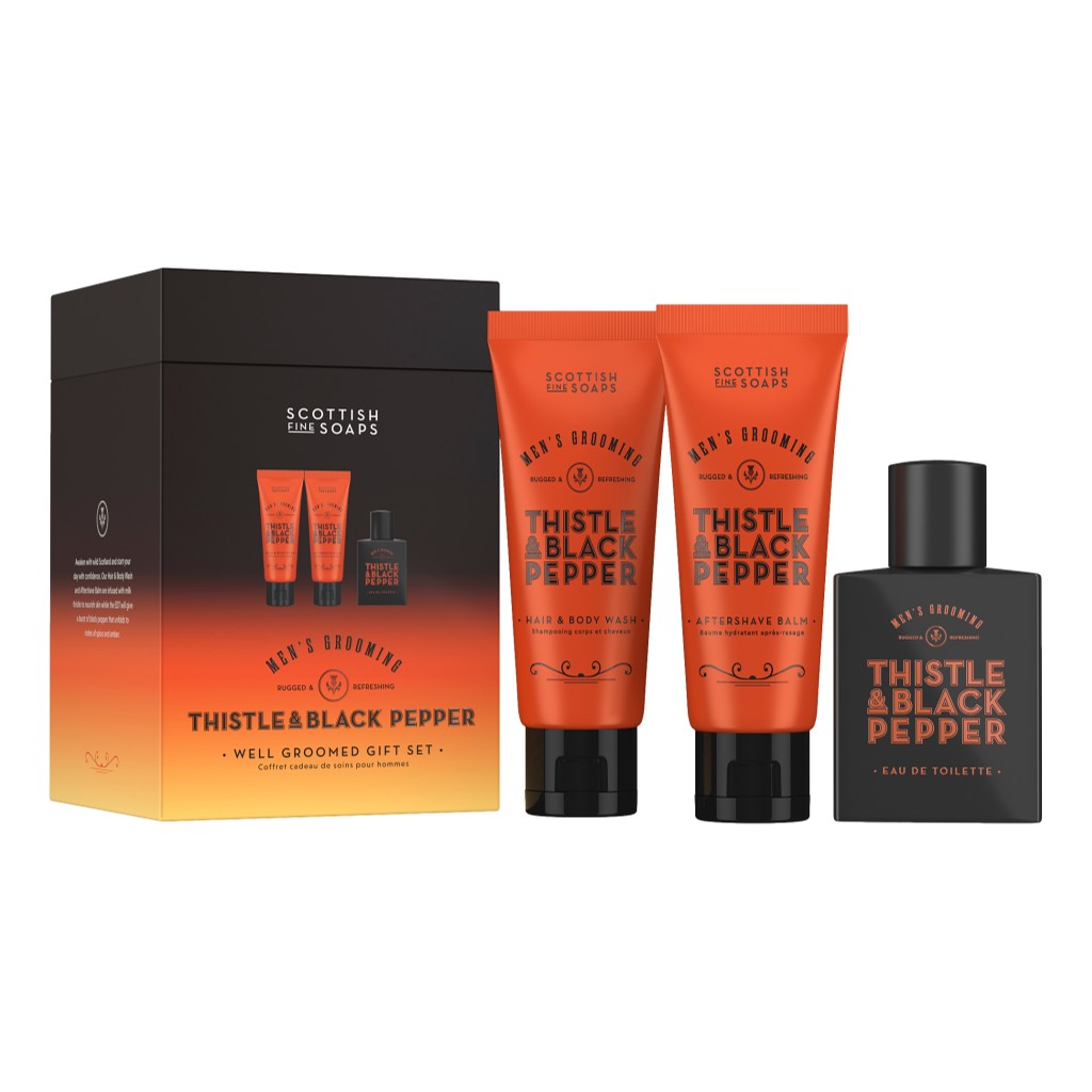 The Scottish Fine Soaps Thistle & Black Pepper Well Groomed Gift Set