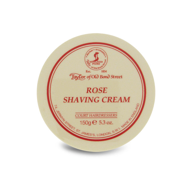 Taylor of Old Bond Street Rose Shaving Cream 150g - Cyril R. Salter