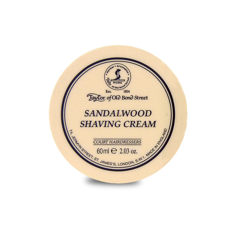 Taylor of Old Bond Street Sandalwood Shaving Cream 60g - Cyril R. Salter