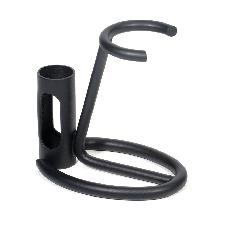 Omega Black Metal Shaving Brush and Razor Stand