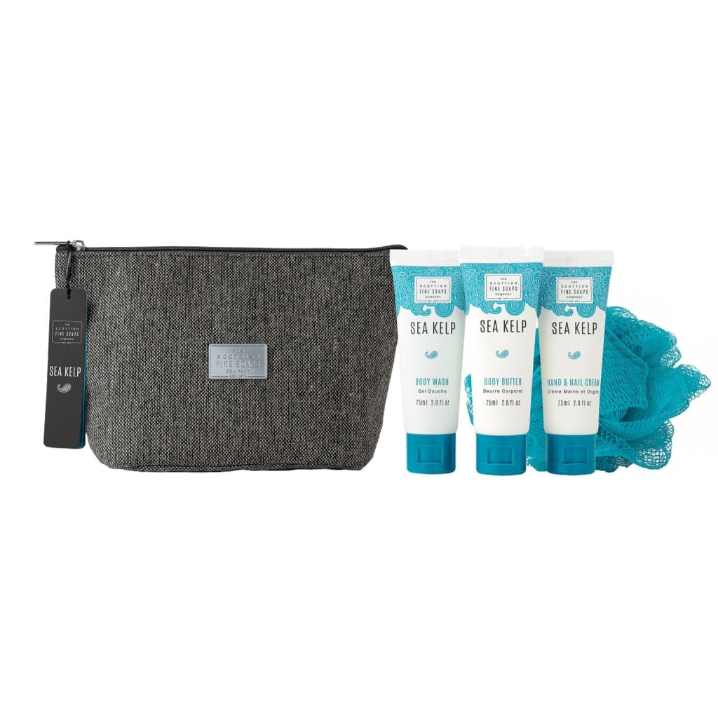 The Scottish Fine Soaps Company Sea Kelp Toiletry Bag 3 x 75ml & Sponge - Cyril R. Salter