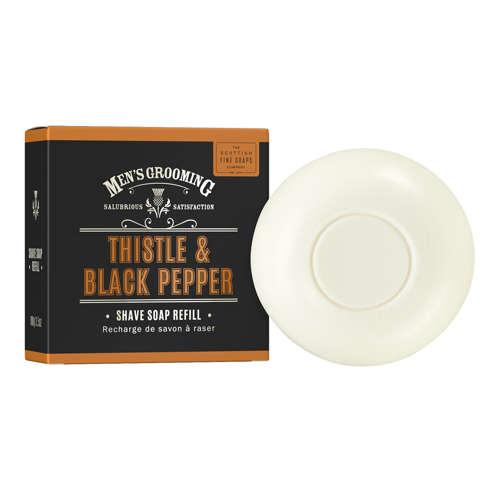 The Scottish Fine Soaps Company Thistle & Black Pepper Shave Soap Refill 100g