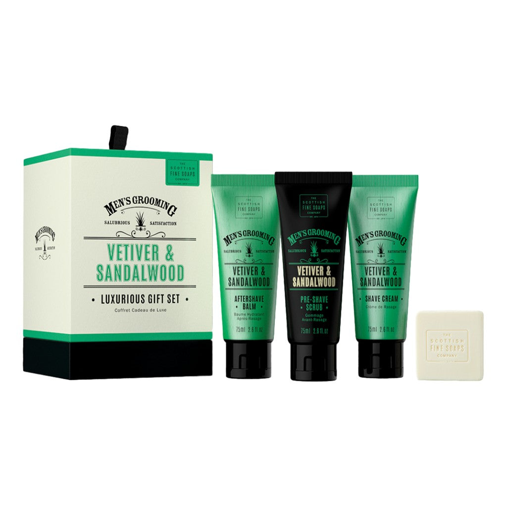 The Scottish Fine Soaps Company Vetiver & Sandalwood Luxurious Gift Set - Cyril R. Salter | Trade Suppliers of Gentlemen's Grooming Products