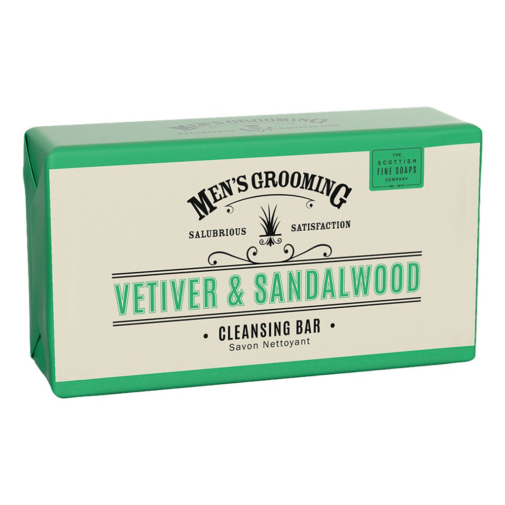 The Scottish Fine Soaps Company Vetiver & Sandalwood Cleansing Body Bar 220g - Cyril R. Salter | Trade Suppliers of Gentlemen's Grooming Products
