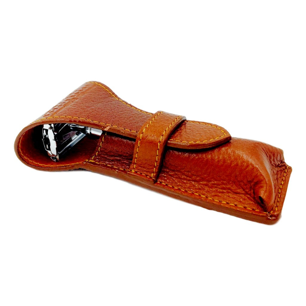 Parker Leather Saddle Case for Safety Razors