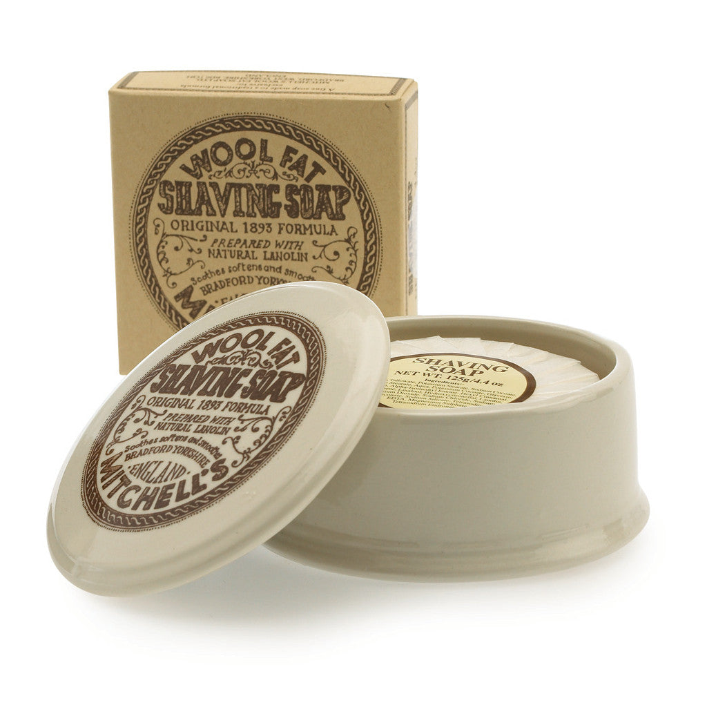Shaving Soap - Mitchell's Original Wool Fat Shaving Soap In Ceramic Bowl 125g - Cyril R. Salter