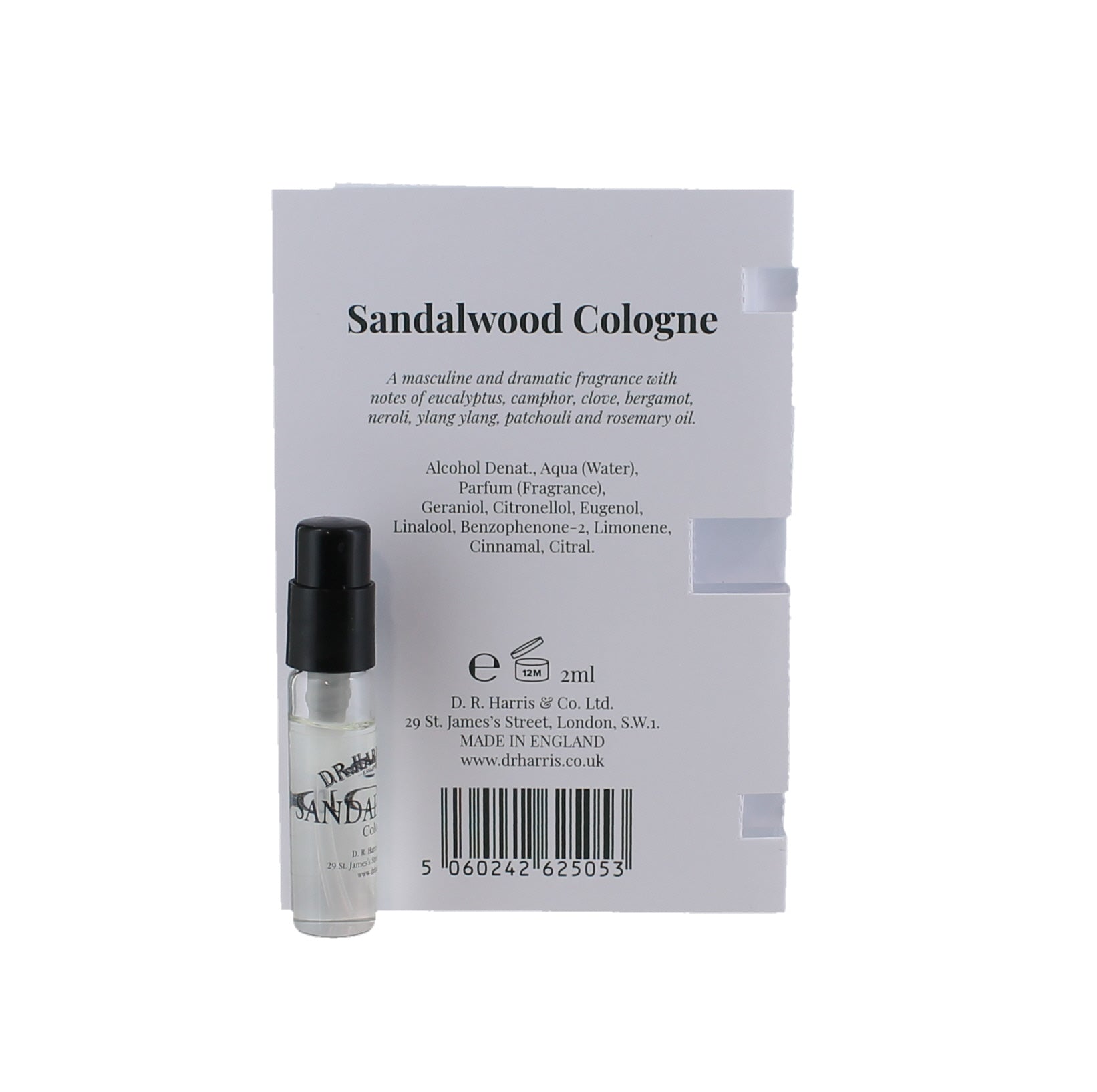 D.R. Harris Sandalwood Cologne 2ml Spray