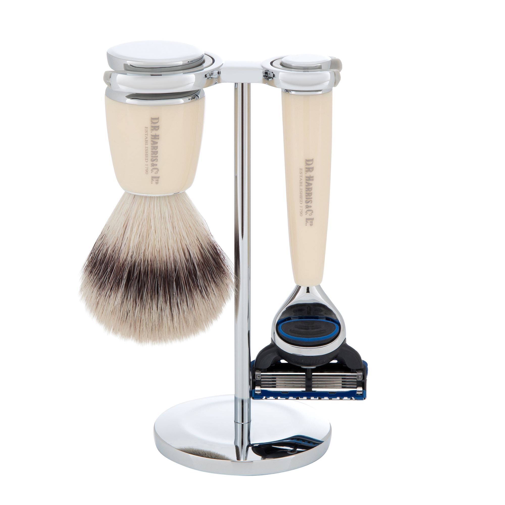 D.R. Harris 3 Piece Fusion Razor Synthetic Shaving Set