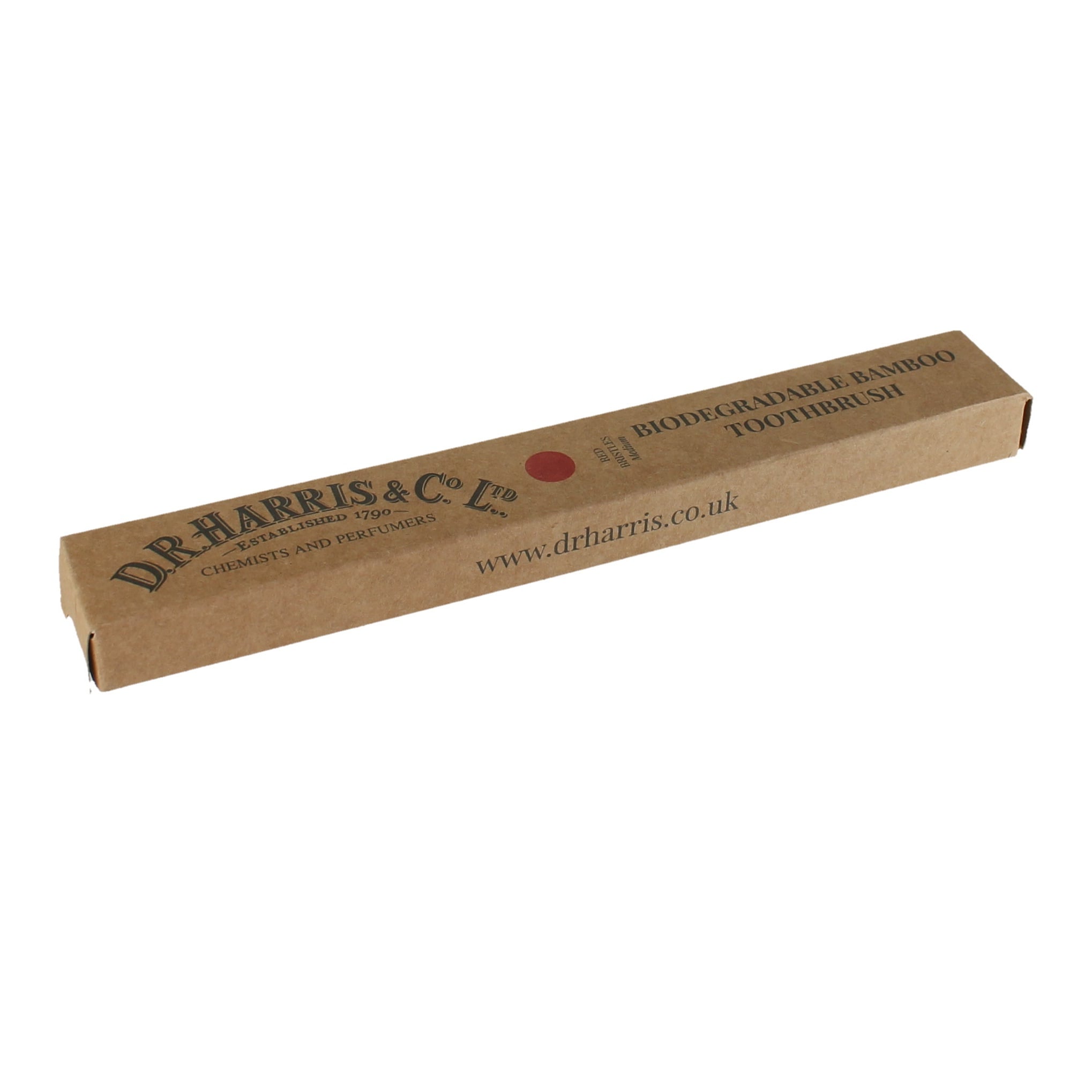 D.R. Harris Red Bristle Biodegradable Bamboo Toothbrush