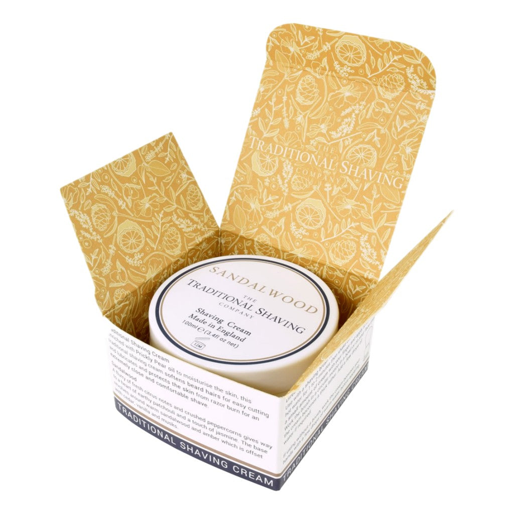 The Traditional Shaving Company Sandalwood Shaving Cream 100ml - Cyril R. Salter | Trade Suppliers of Gentlemen's Grooming Products