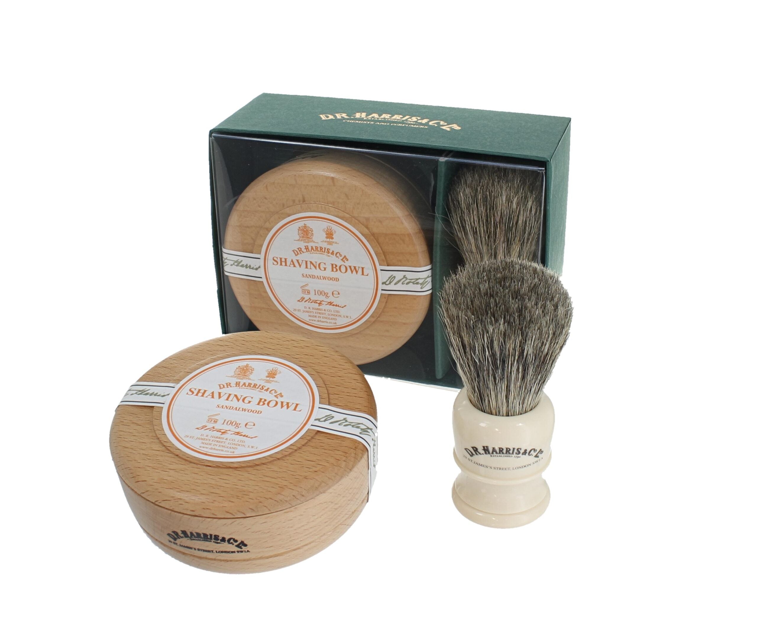 D.R. Harris Sandalwood Shaving Gift Set Beech