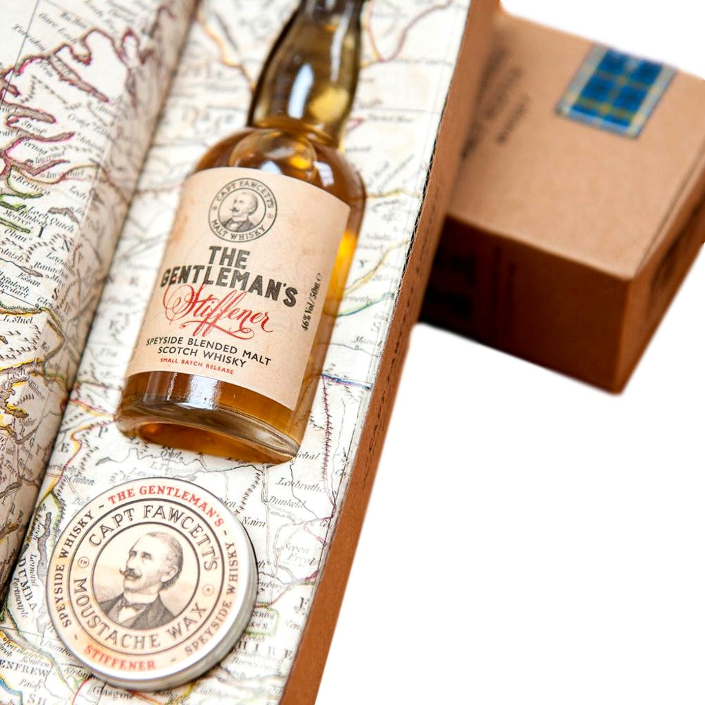 福西特船长的麦芽威士忌胡须蜡和迷你威士忌