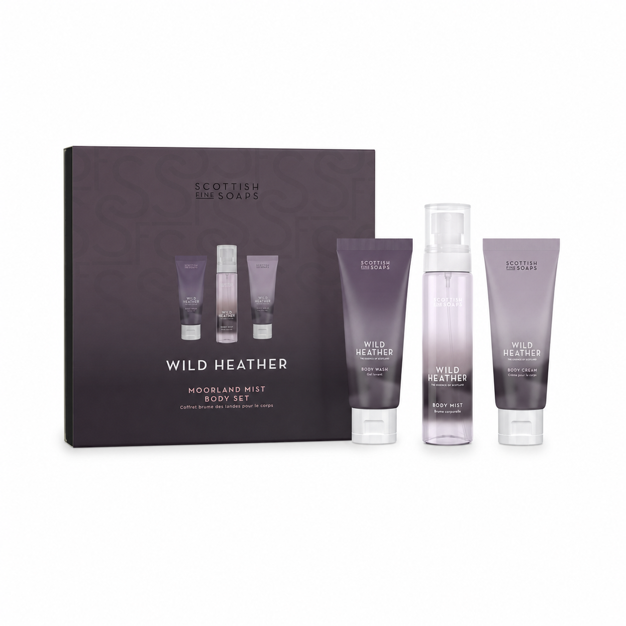 Wild Heather Moorland Mist Body Set on white background