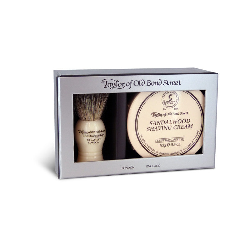Taylor of Old Bond Street Pure Bager & Sandalwood Shave Cream Gift Box - Cyril R. Salter