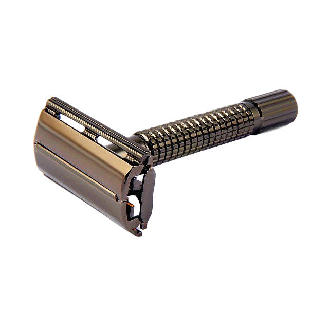 Timor Black Gun Metal Chrome Butterfly Safety Razor - Cyril R. Salter