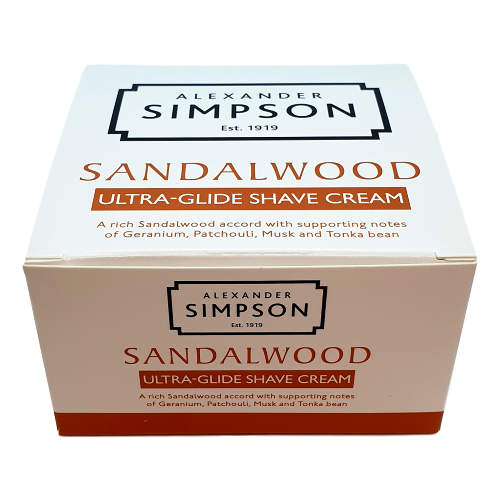 Alexander Simpson Est. 1919 Sandalwood Ultra-Glide Shave Cream 180ml - Cyril R. Salter | Trade Suppliers of Gentlemen's Grooming Products