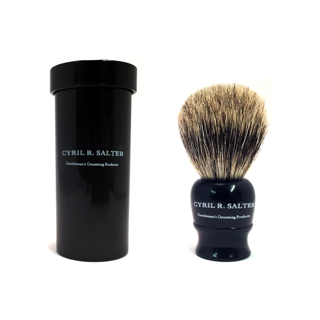 Cyril R. Salter Pure Badger Ebony Travel Shaving Brush