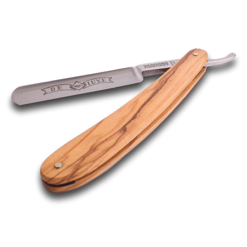 Giesen & Forsthoff 'DE LUXE' Olive Wood Straight Razor - Cyril R. Salter