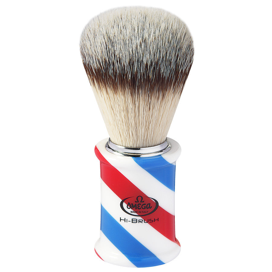 Omega Hi-BRUSH “BARBER POLE” Fiber Shaving Brush 46735