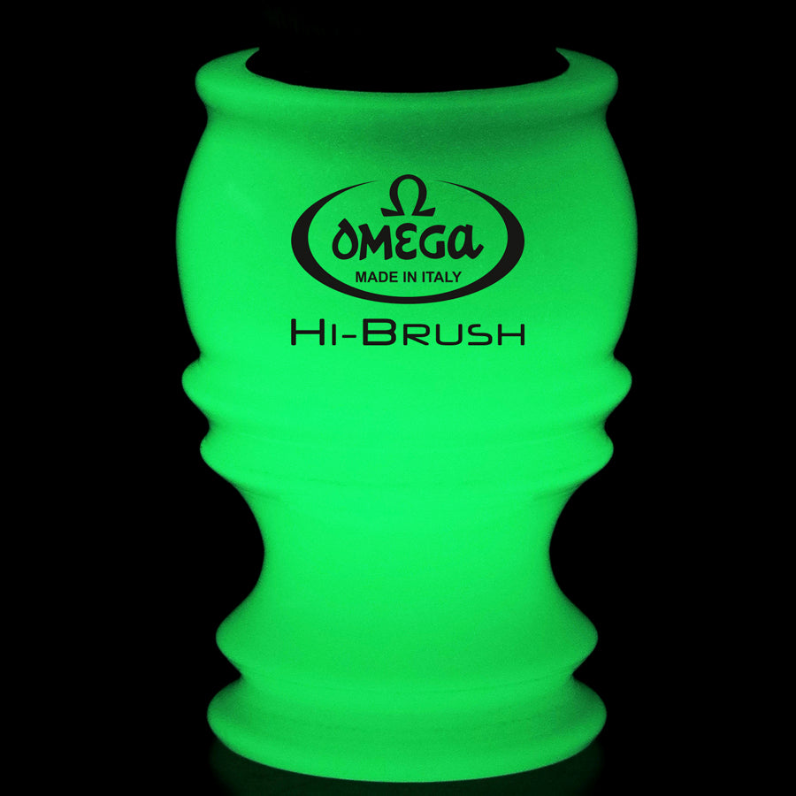 Omega HI-BRUSH Fiber Shaving Brush – PHOSPHORESCENT – Glow in the Dark - 46800