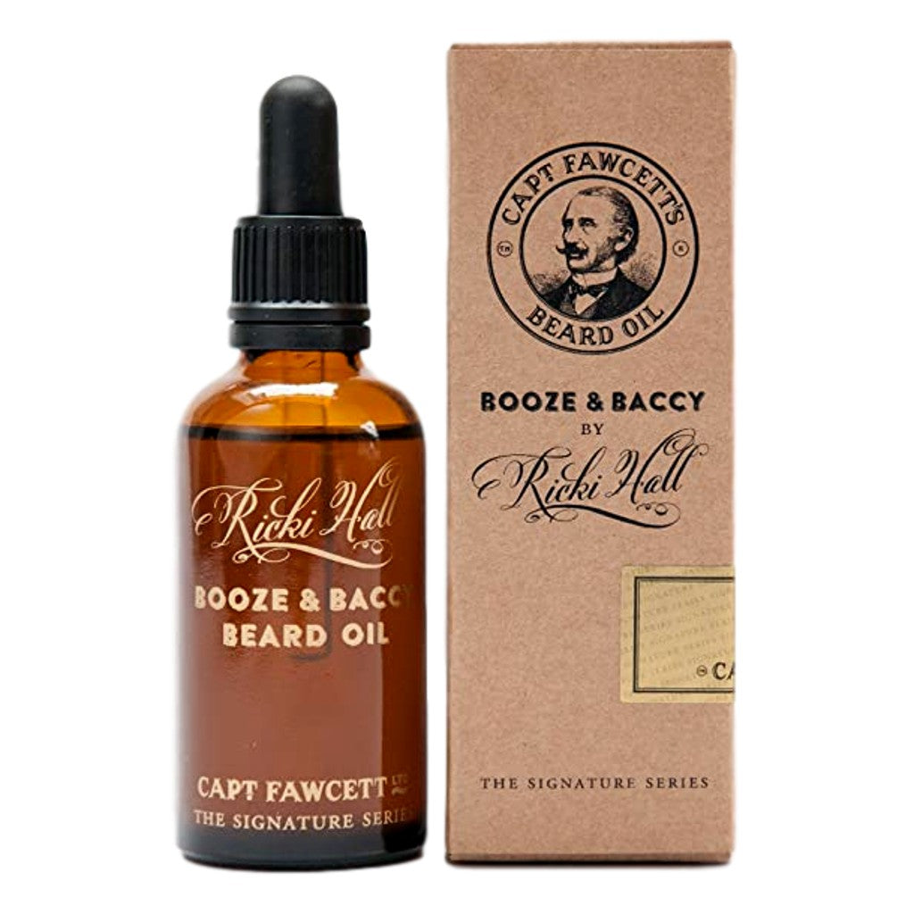 Aceite para barba Ricki Hall's Booze &amp; Baccy del Capitán Fawcett 10 ml