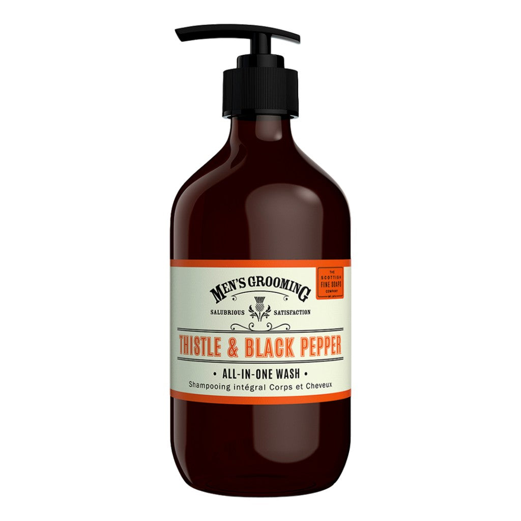 The Scottish Fine Soaps Company Thistle & Black Pepper All-In-One Wash 500ml - Cyril R. Salter | Trade Suppliers of Gentlemen's Grooming Products
