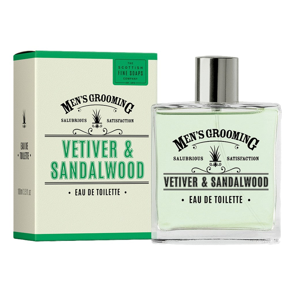 The Scottish Fine Soaps Company Vetiver & Sandalwood Eau de Toilette 100ml - Cyril R. Salter | Trade Suppliers of Gentlemen's Grooming Products