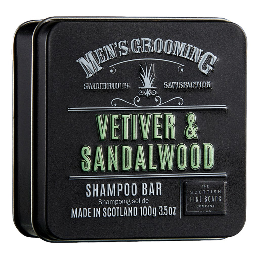 The Scottish Fine Soaps Company Vetiver & Sandalwood Shampoo Bar 100g - Cyril R. Salter | Trade Suppliers of Gentlemen's Grooming Products