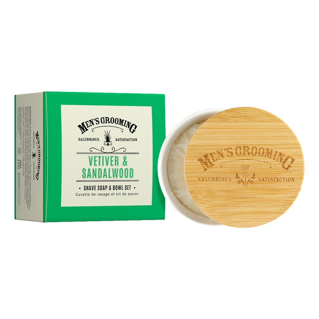 The Scottish Fine Soaps Company Vetiver & Sandalwood Shave Soap & Bowl Set - Cyril R. Salter | Trade Suppliers of Gentlemen's Grooming Products