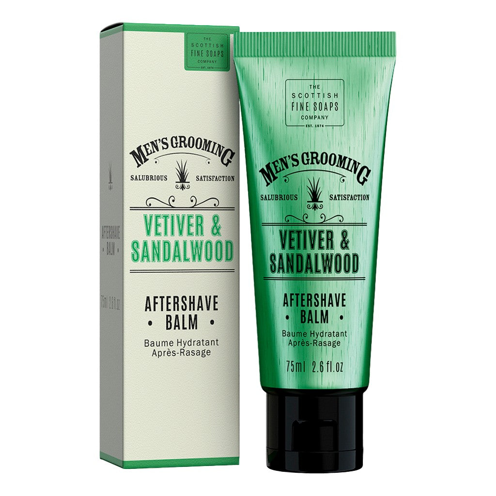 The Scottish Fine Soaps Company Vetiver & Sandalwood Aftershave Balm 75ml - Cyril R. Salter | Trade Suppliers of Gentlemen's Grooming Products
