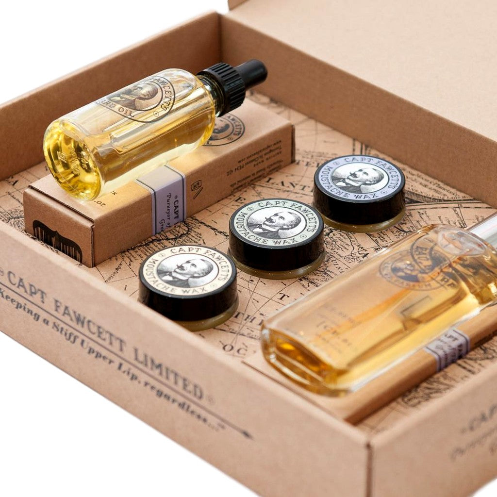 Captain Fawcett's Eau De Parfum, Moustache Wax & Beard Oil Gift Set