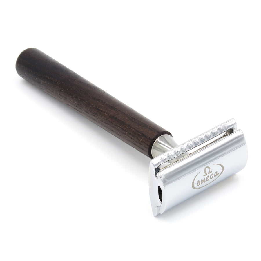 Omega Brown Wooden Double Edge Safety Razor D5712 - Cyril R. Salter