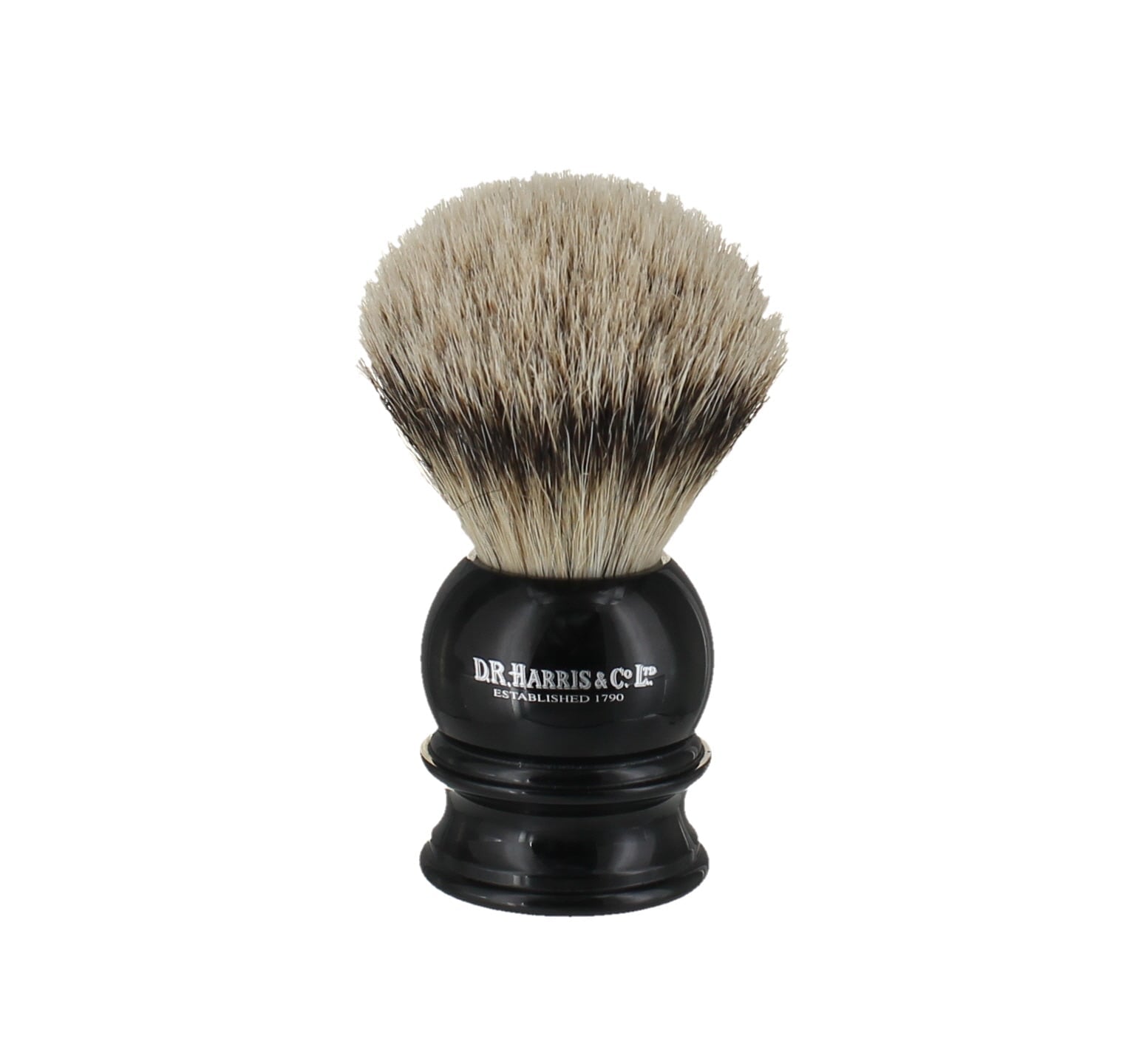 DR Harris E Range Ebony - Brocha de afeitar punta plateada