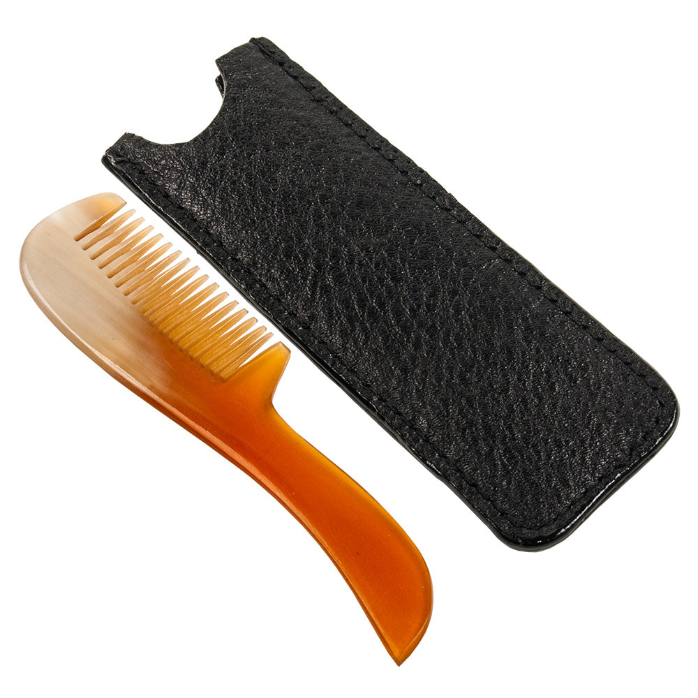 Parker Moustache Comb in Leather Case - Cyril R. Salter | Trade Suppliers of Gentlemen's Grooming Products