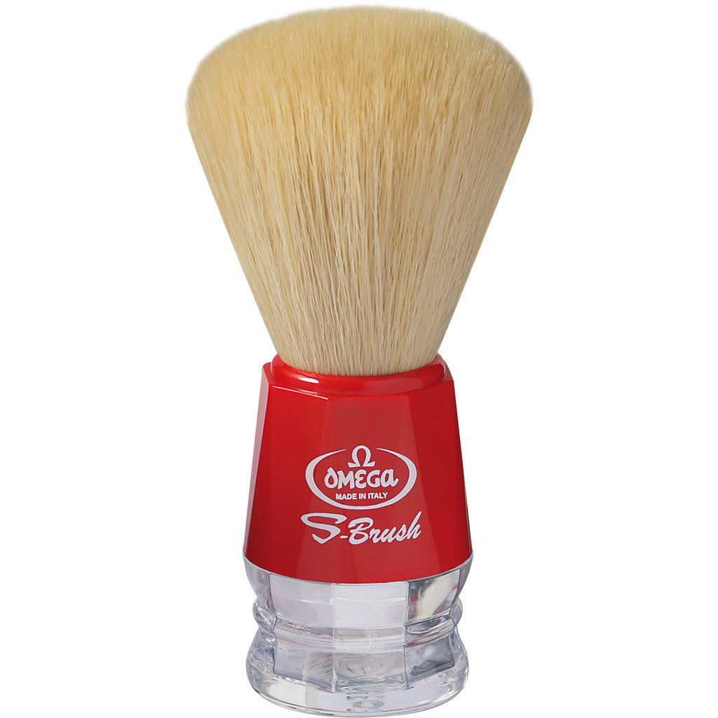 Omega 'S-BRUSH' Red Synthetic Shaving Brush S10018 - Cyril R. Salter
