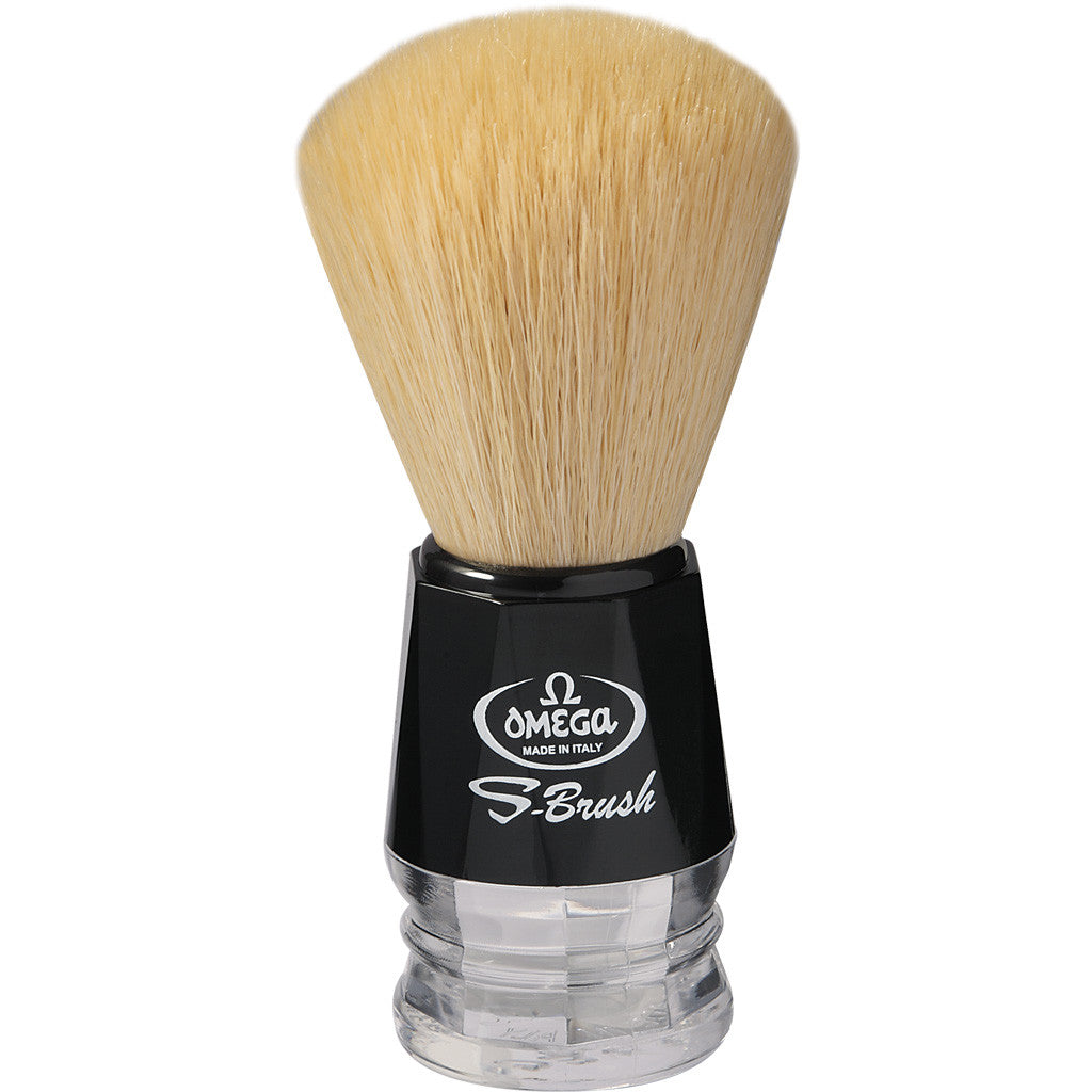 Omega 'S-BRUSH' Black Synthetic Shaving Brush S10019 - Cyril R. Salter