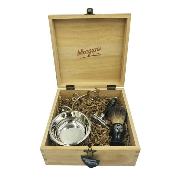 Set de regalo de afeitado de lujo Morgan's en caja de madera