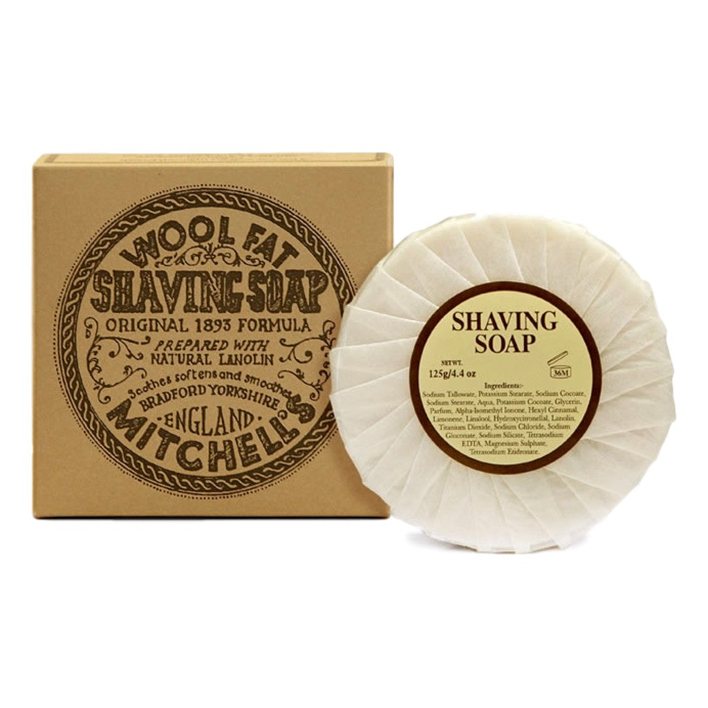 Mitchell's Original Wool Fat Shaving Soap Refill 125g - Cyril R. Salter | Trade Suppliers of Gentlemen's Grooming Product