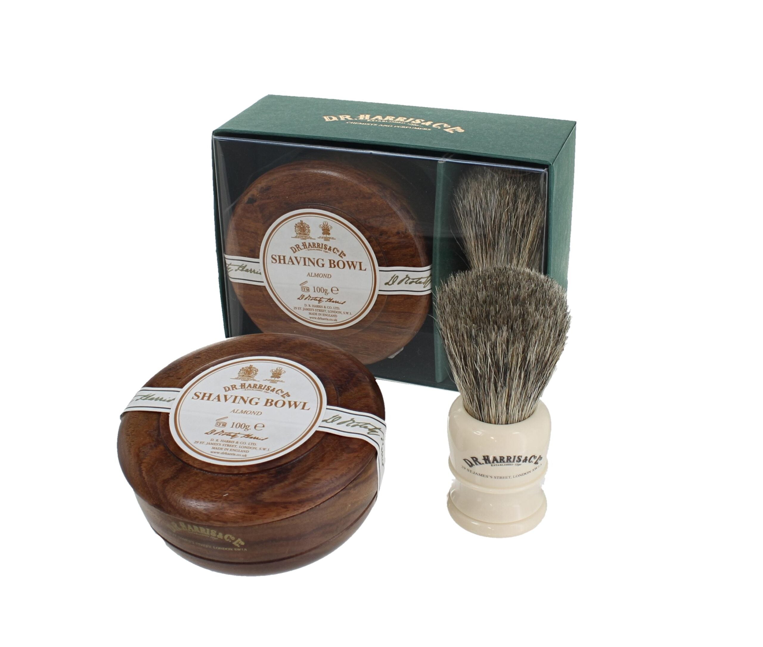 Set de regalo de afeitado DR Harris Almond Caoba