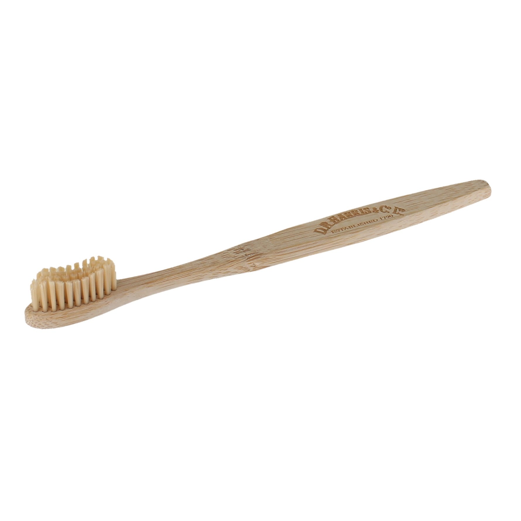 Cepillo de dientes de bambú biodegradable con cerdas de color natural DR Harris