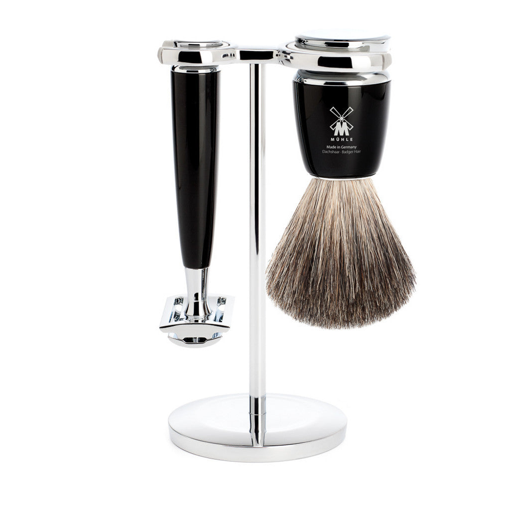 MÜHLE 'Rytmo' Pure Badger Black Shaving Set - Cyril R. Salter