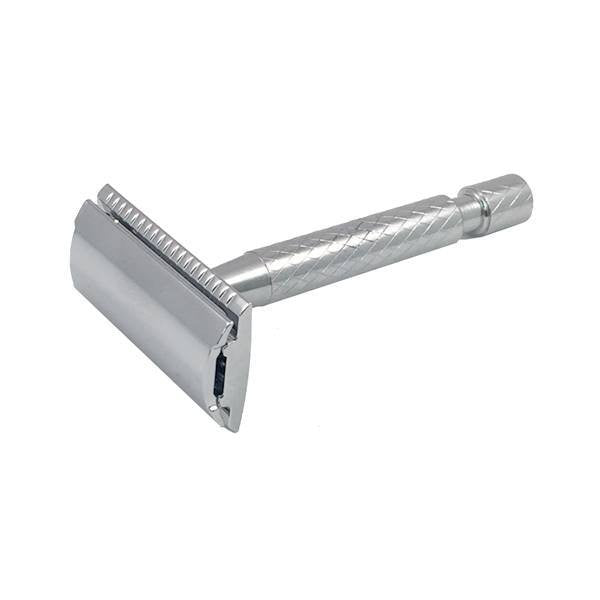 Safety Razor - Timor Chrome Safety Razor In Leather Pouch With Pack Of Blades