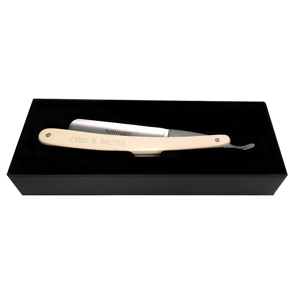 Straight Razors - Cyril R. Salter Faux Ivory Carbon Steel Straight Razor