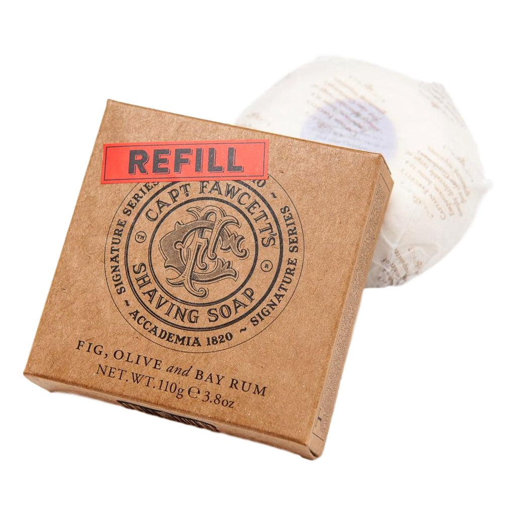 Captain Fawcett's Scapicchio's Fig, Olive and Bay Rum Shaving Soap Refill